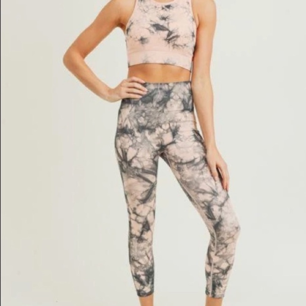 Workout sports bra and pant set.